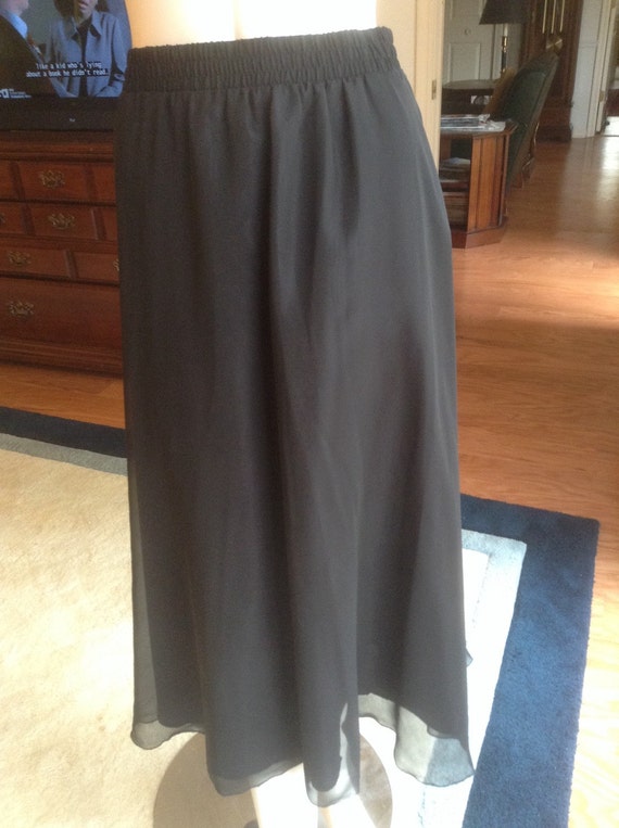 Vintage Black Midi Skirt Size Medium / Designer by Traciesplace
