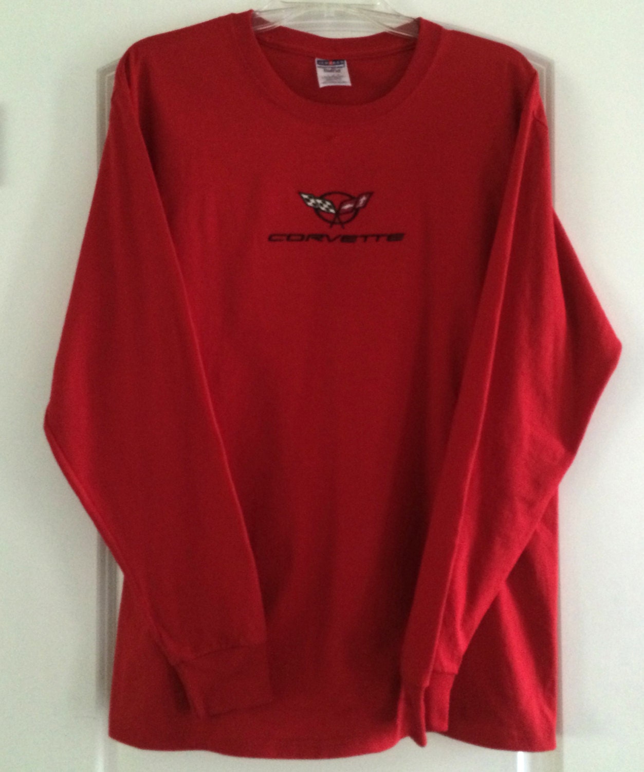 Corvette T Shirt C5 MENS Large RED Long sleeve Machine