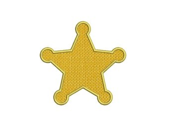 Applique Sheriff Badge Machine Embroidery Design - 3 Sizes