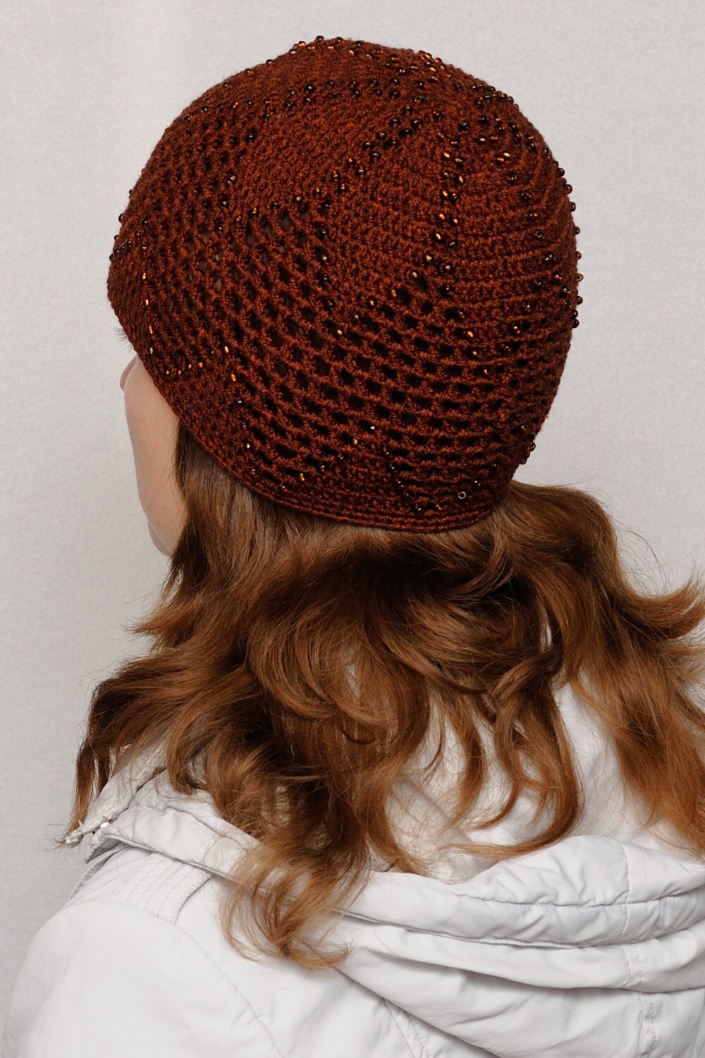 Women Laced Hat Beaded Hat Classic Women Hat by MeetBestKnit