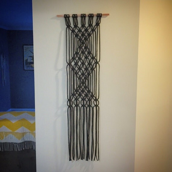 Items similar to Macrame Wall Hanging Copper Rod Modern Fibre