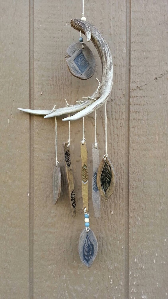 Garden Windchime Deer Antler Ceramic Garden Windchime Deer Antler Ceramic Earthy Western
