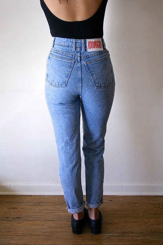90s BONGO Jeans High Waisted Jeans Tapered by DownHouseVintage
