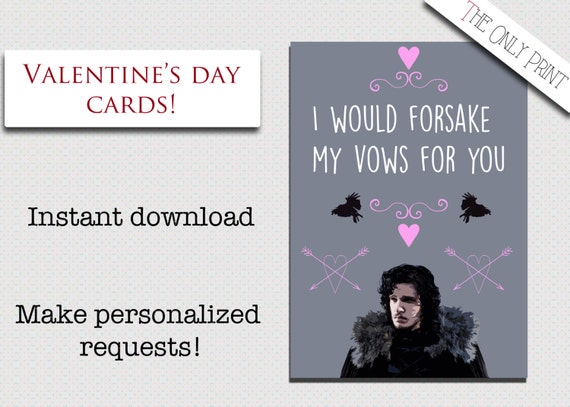 Luxury 15 Jon Snow Valentine's Day Card