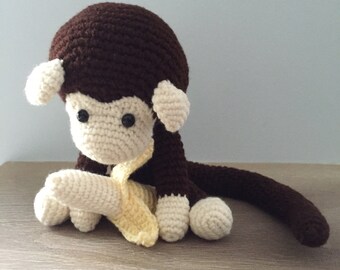 Items similar to Brown monkey amigurumi crocheted toy ...