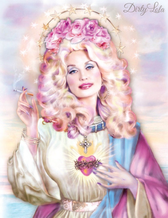 Saint Dolly Parton Art Print Illustration Portrait by DirtyLola