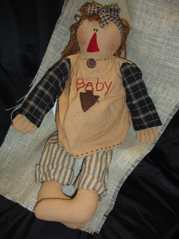 Super Cute Primitive Pregnant Rag Doll by MessyMoose on Etsy