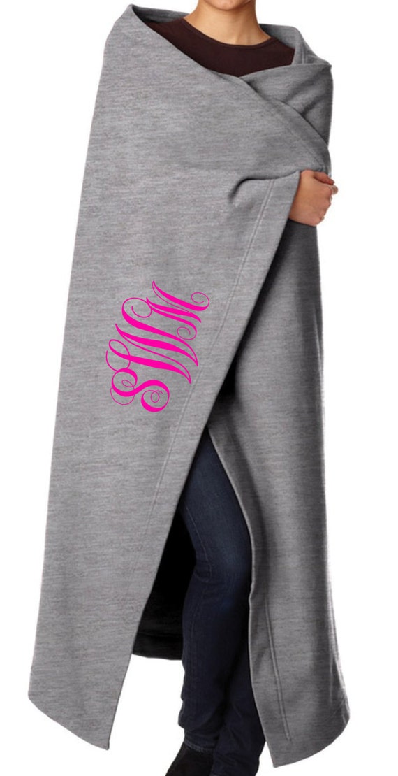 Items similar to Monogram Fleece Blanket on Etsy