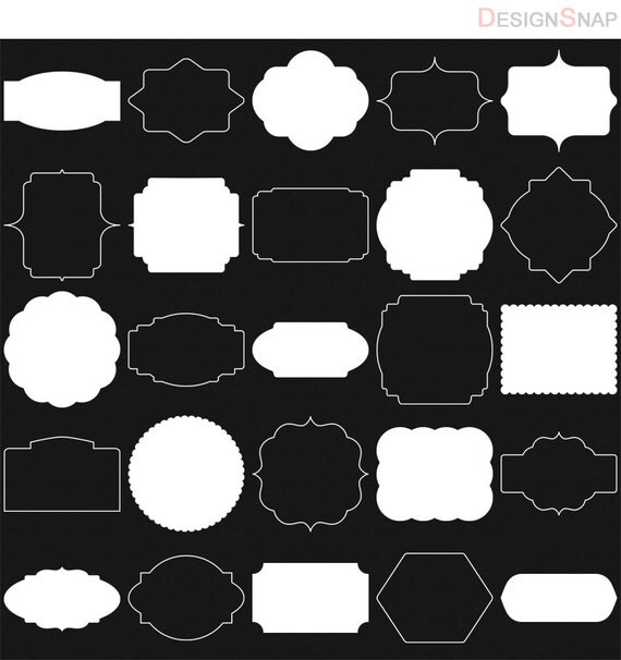 50 White Digital Frames Classic Frames Digital Clipart