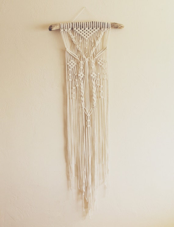 Macrame Wall Hanging on Driftwood by macrameforest on Etsy