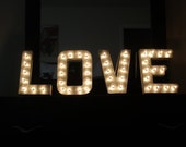 Silver LOVE Lighted Marquee Letters