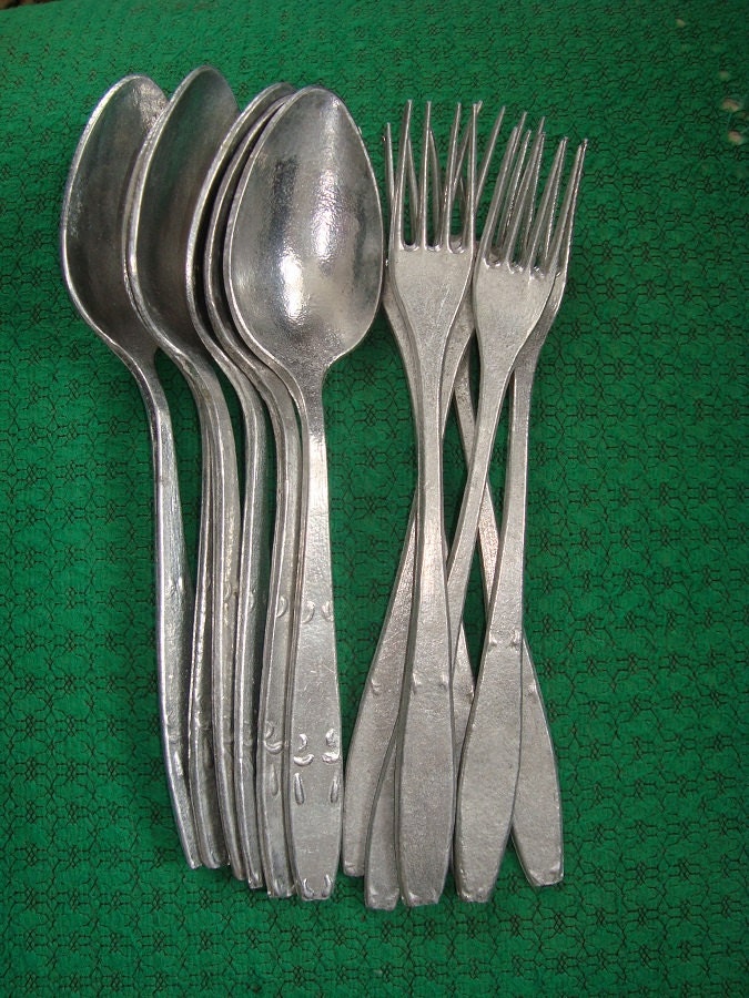 Set 12pcs of vintage spoons and forks. Vintage spoons.