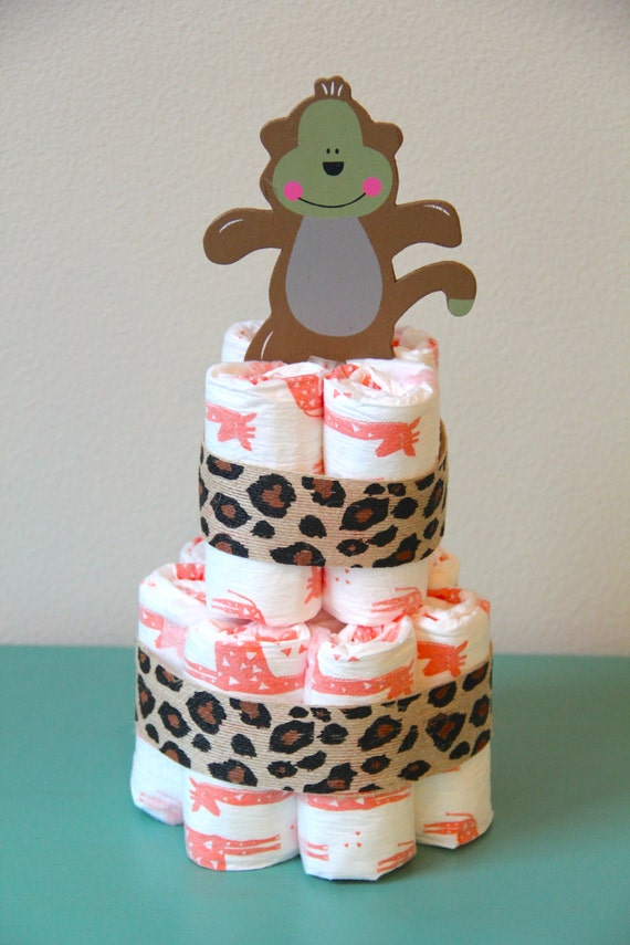 Animal Diaper Cake Honest Diaper Cake by BeachBaby