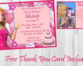 Personalized Barbie Life in the Dreamhouse Birthday Invitation