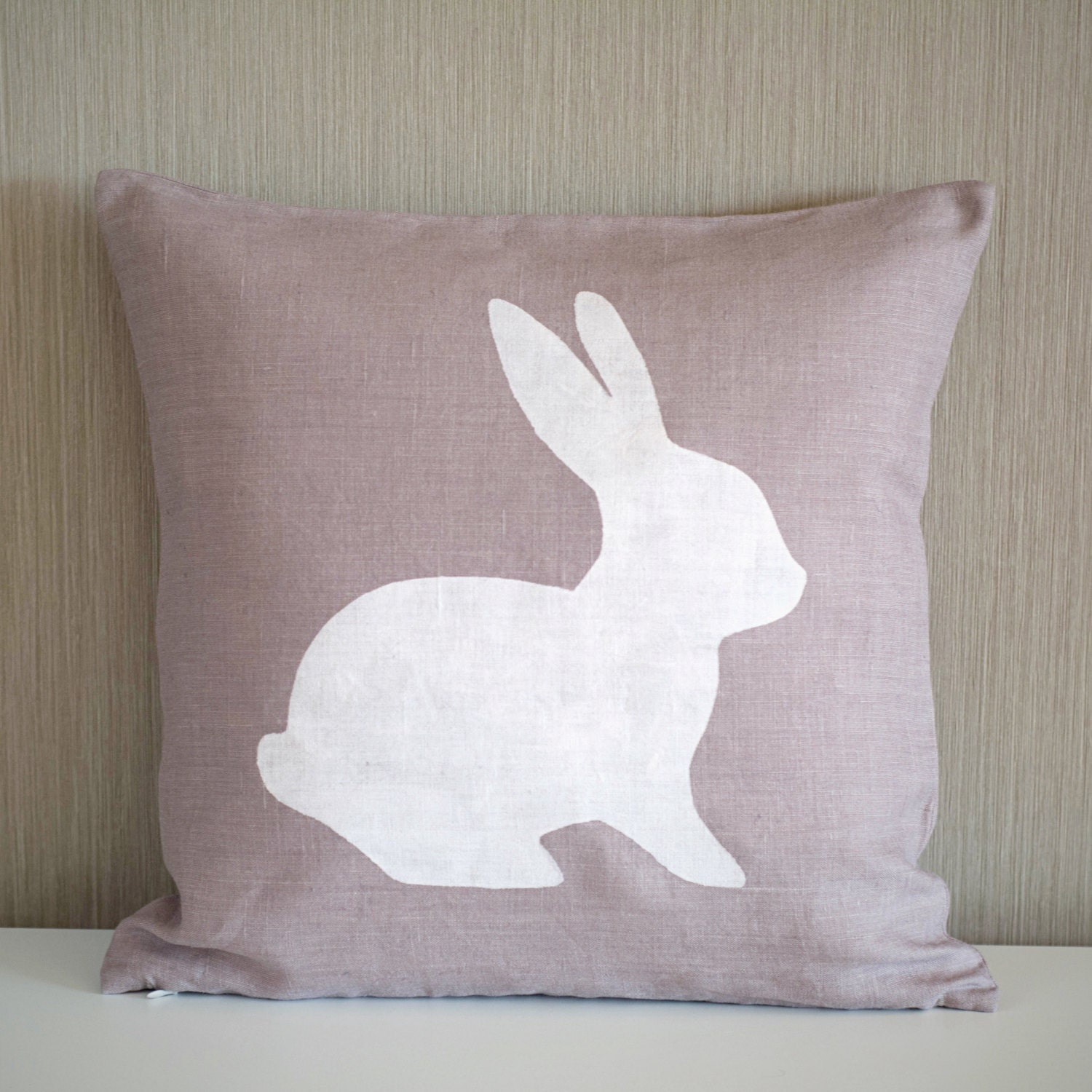 Dusty purple linen pillow cover with cotton lining by LinenMile