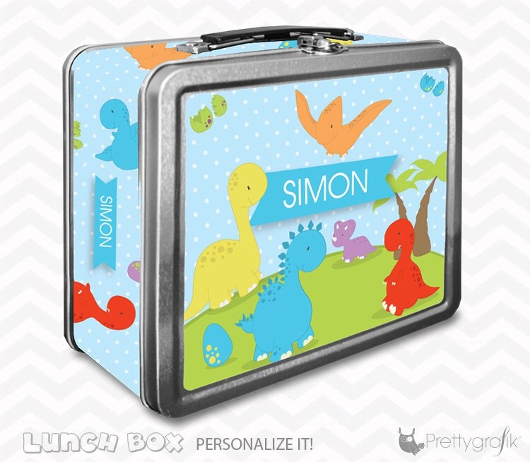 SALE Dinosaur Lunch box personalized lunch box chalkboard