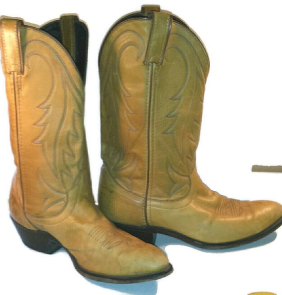 Items similar to Laredo Cowboy Boots Western Deer Tan Beige Leather Lt ...