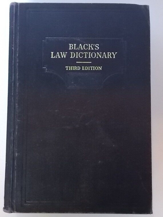 Vintage Book Black's Law Dictionary Third Edition 1933