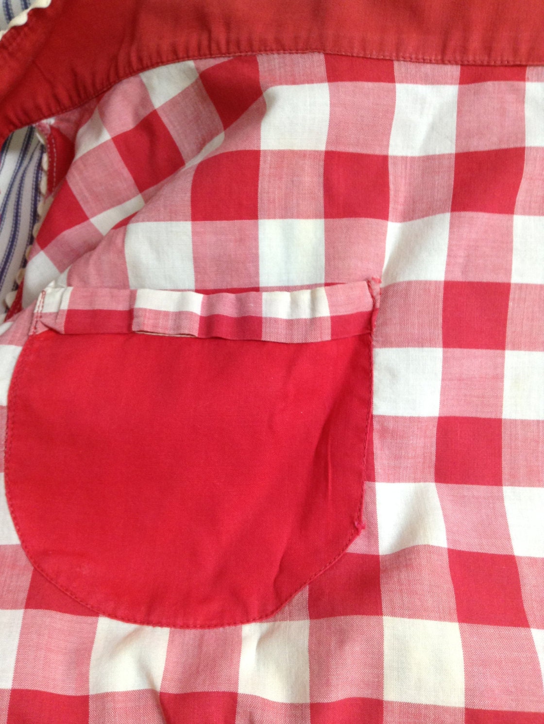 Vintage Red Check Apron Gingham Apron Vintage Decor Country