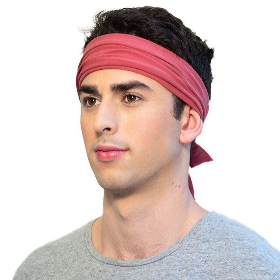 HU Marsala Red Headband for Men. Wicking Organic Cotton