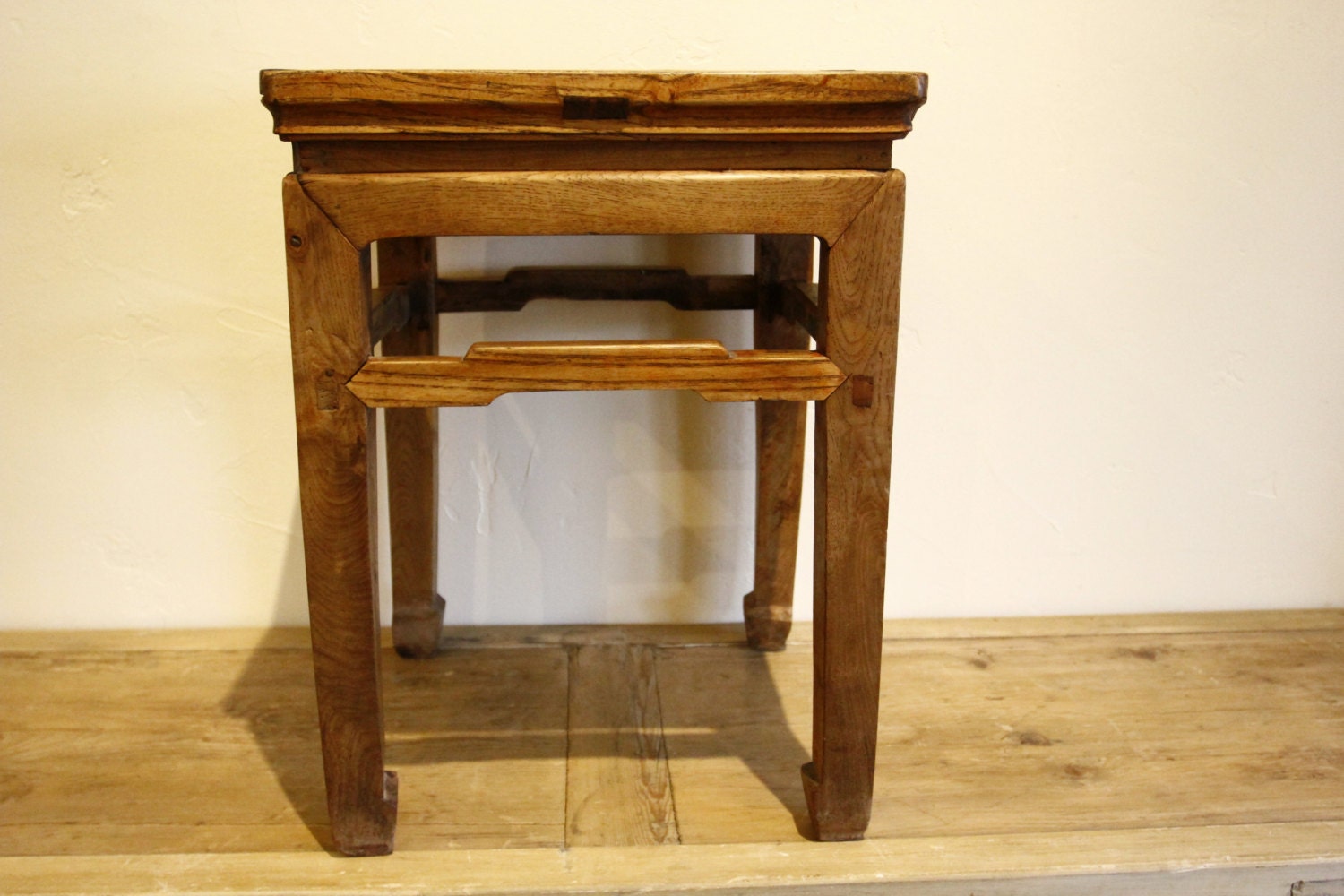 Antique Square Wood Side Table, Vintage Chinese End Tables Haute Juice