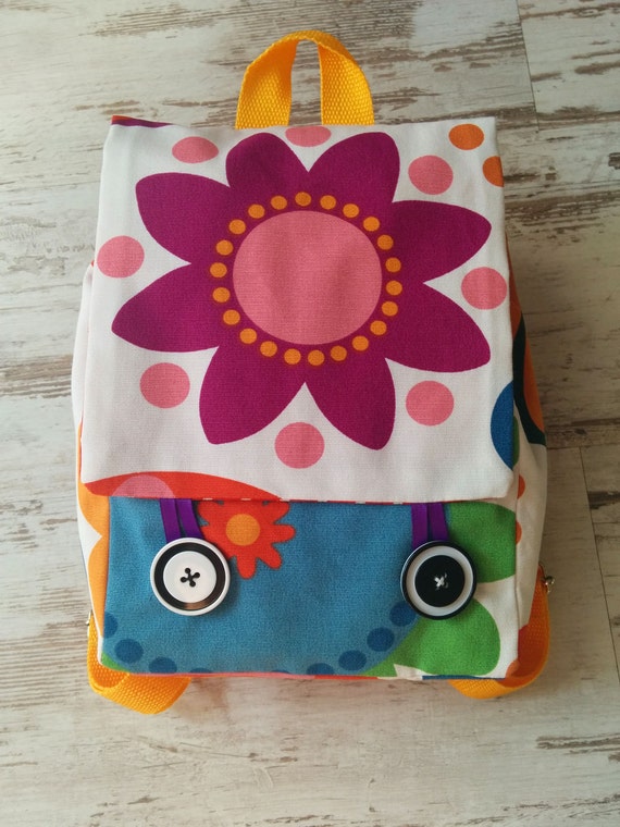 Items similar to Backpack for child handmade with cotton fabric ...