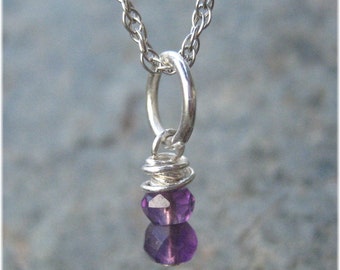 Tiny Amethyst Charm - February Birthstone Charm