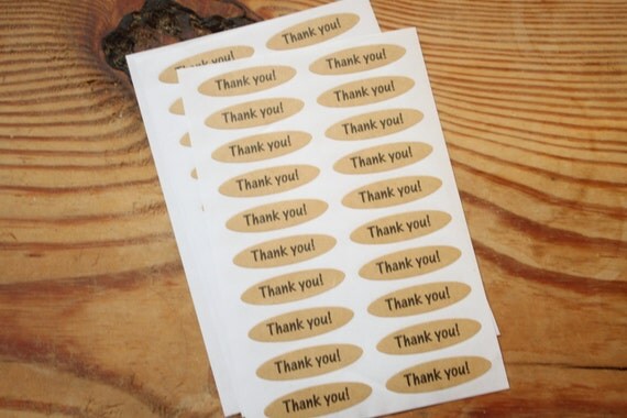 Thank you stickers - kraft stickers - Il_570xn