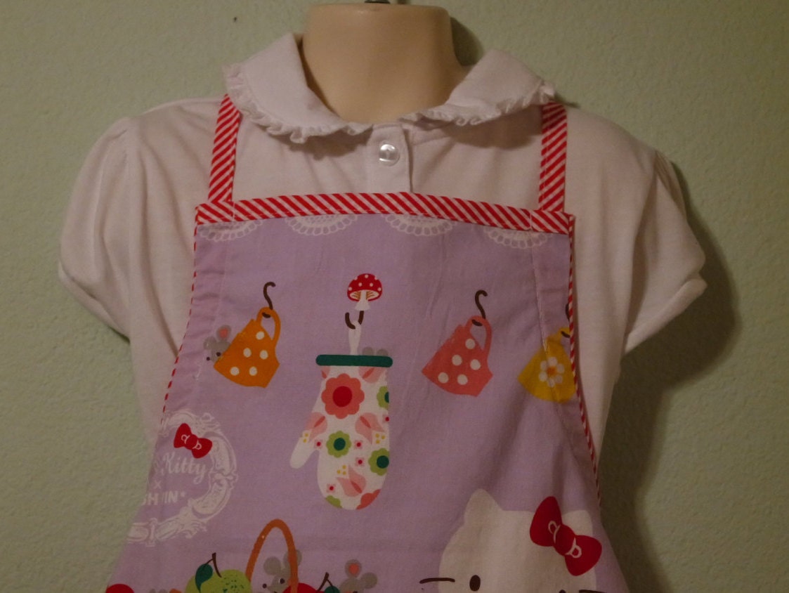 Childs Apron Anime Apron Aprons Hello Kitty Apron Girls