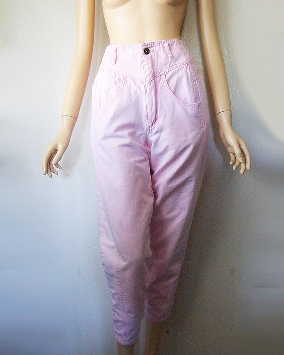 pink high waisted jeans