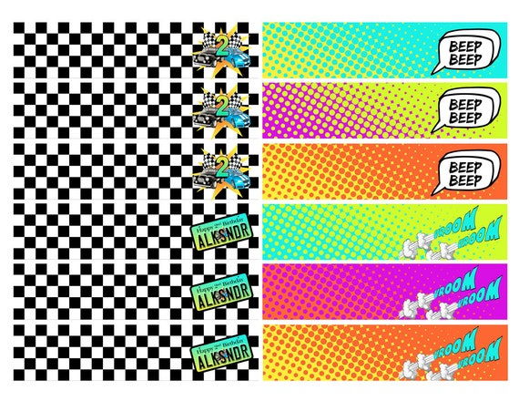 CAR LICENSE Plate Printable Drink / Straw Flags Il_570xn