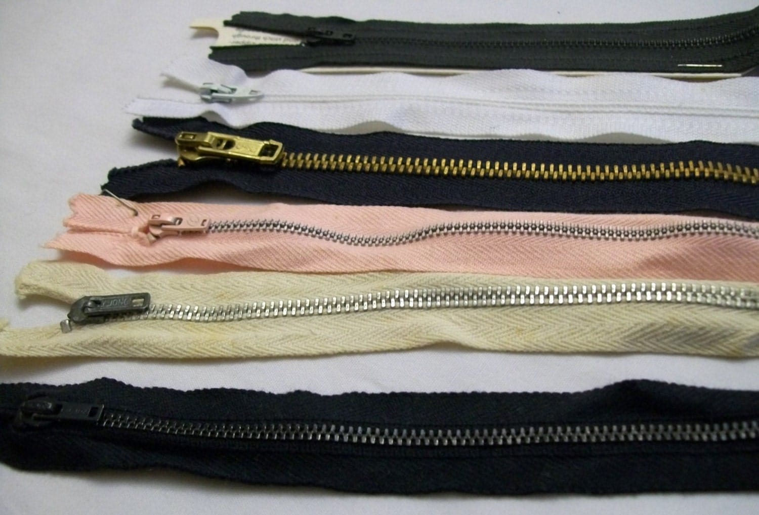 Vintage Metal Zippers Vintage Zippers 6 Zippers Upcycle