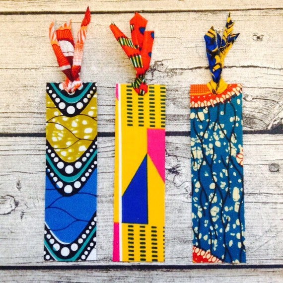 Fabric book marks. African book mark African wax by ChilliPeppa