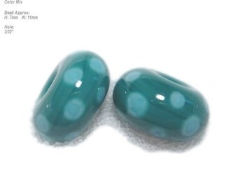 PAIRS 96 Lampwork Bead Pair Handmade Turquoise Blue Teal - Matched beads - Set of 2