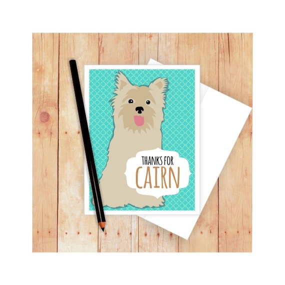 Thank You Card Carin Terrier Art Dog Greeting Card Funny