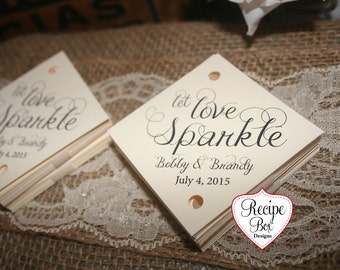 Let Love Sparkle, Sparkler Send Off Tags, Sparkler Tags, Wedding Sparkler Tags, Wedding Favors Let Love Sparkle, Wedding Favor Tags RB502