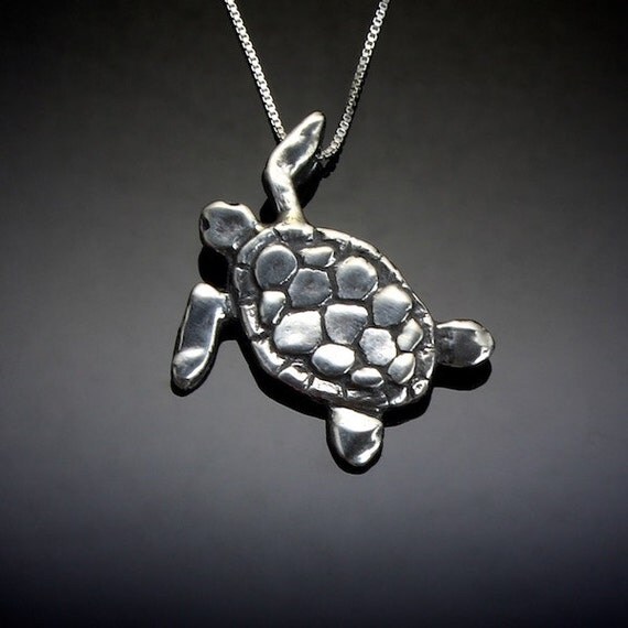 Sea Turtle Necklace // Sterling Silver Turtle Jewelry