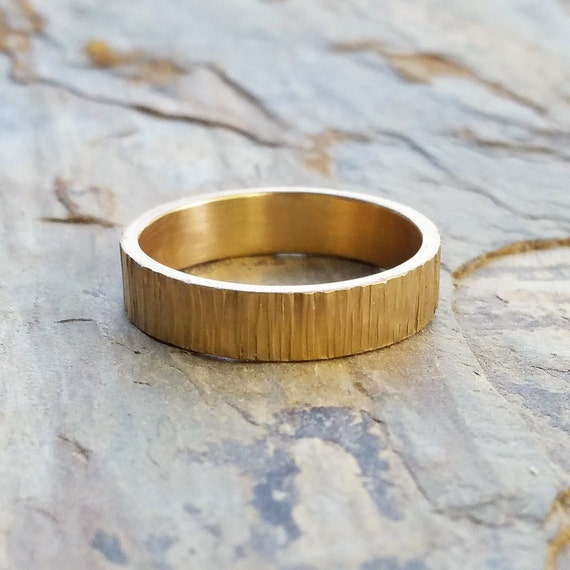 5mm Wide 14k Wood Grain Wedding Band For Men Or By Brightsmith   Il 570xN.756213955 T73r 