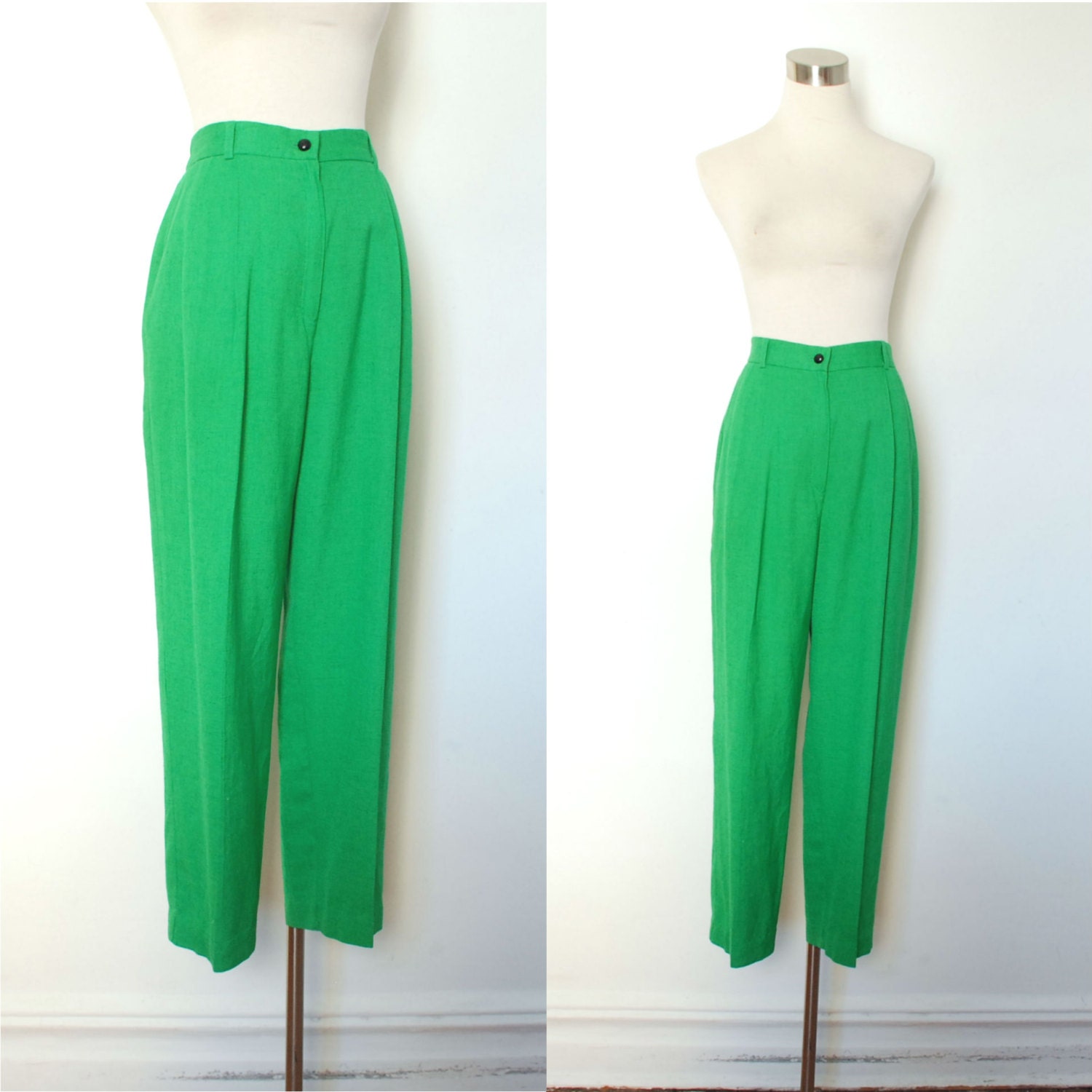 Green high waisted jeans