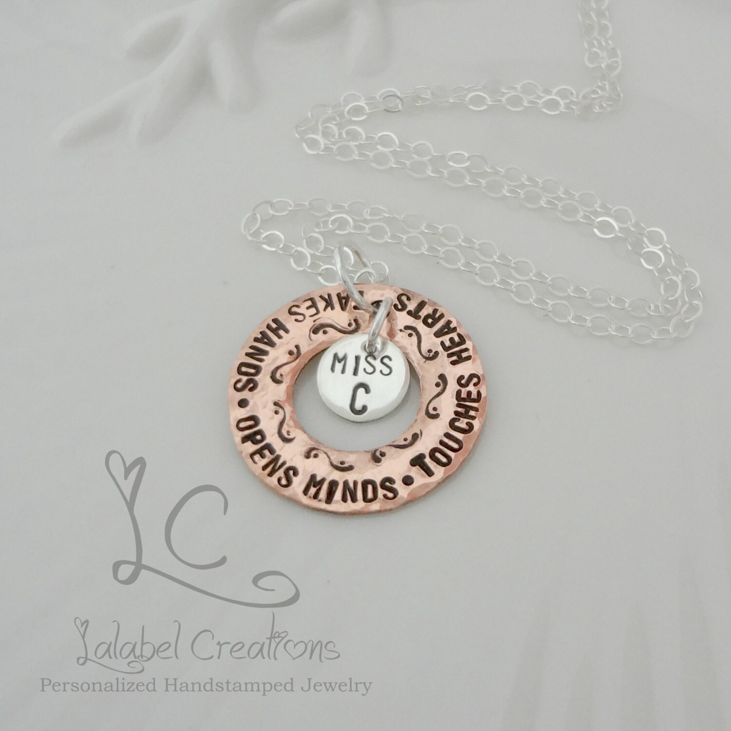 Personalized Necklace Hand Stamped Jewelry by LalabelCreations