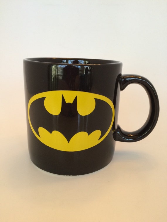 Batman Bat Logo ceramic collector mug coffee by SuburbanVintage