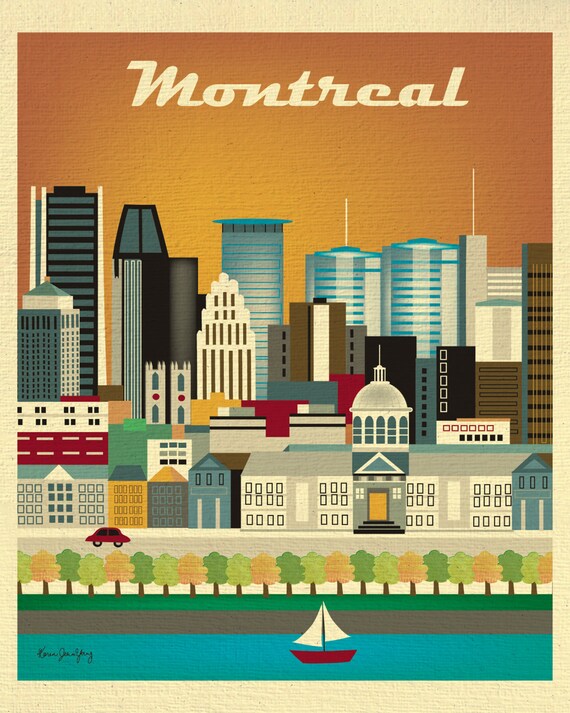 Montreal Skyline Art Print Montreal Wall Art Montreal