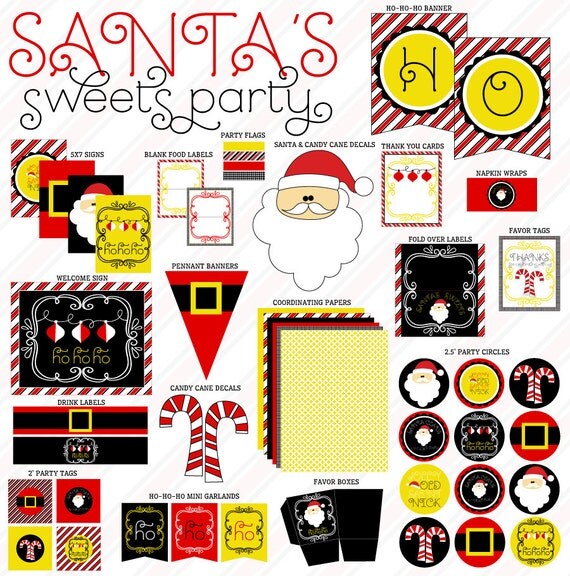 Santa PRINTABLE Party (INSTANT DOWNLOAD) by Love The Day Il_570xn