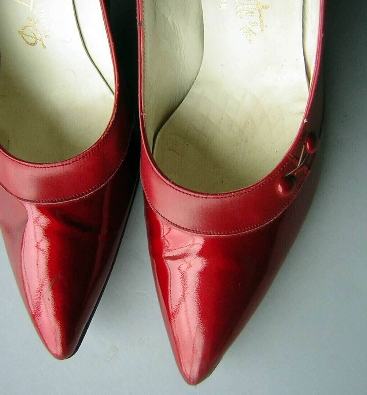 cherry red high heels