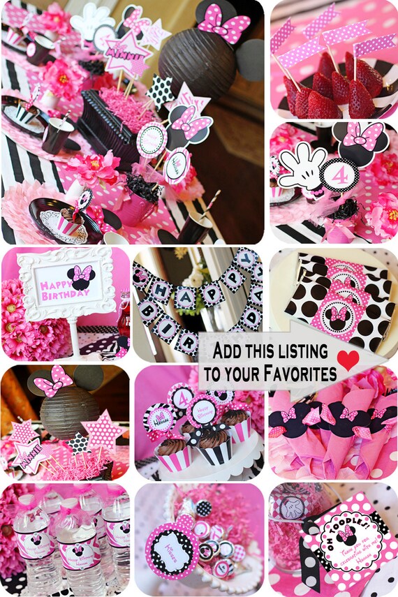 Minnie Mouse Birthday | Minnie Mouse Party Decoration | Minnie Mouse Centerpiece Printable | Mickey Mouse Clubhouse | Amanda's Parties To Go Il_570xn