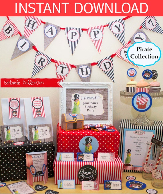 Pirate Party DIY Printable Kit - INSTANT DOWNLOAD Il_570xn