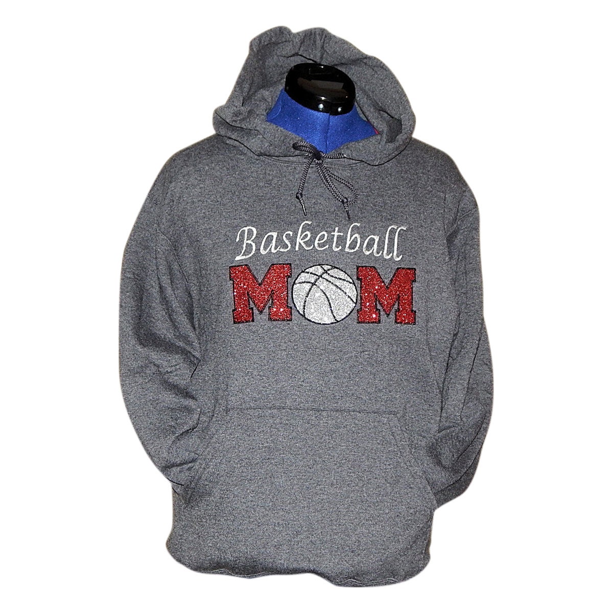 Basketball Mom Personalized Glitter Applique Hoodie Sweatshirt