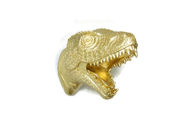 gold t rex head