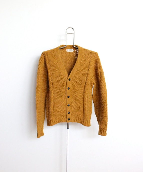Yellow Gold Cardigan Sweater - Cashmere Sweater England