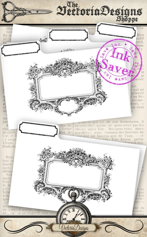 Printable File Folders Save Ink / Add your own text